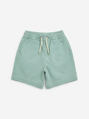 HOP Kids Sage Mid-Rise Cotton-Blend Shorts