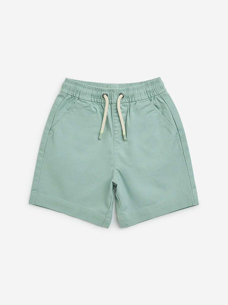 HOP Kids Sage Mid-Rise Cotton-Blend Shorts