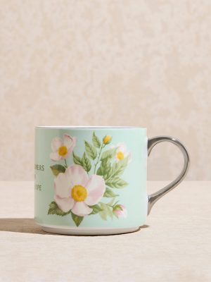 Westside Home Mint Floral Patterned Mug
