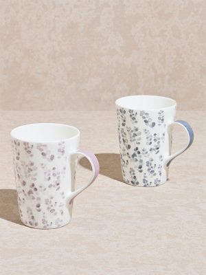 Westside Home Multicolour Clover Printed Mugs (Set of 2)