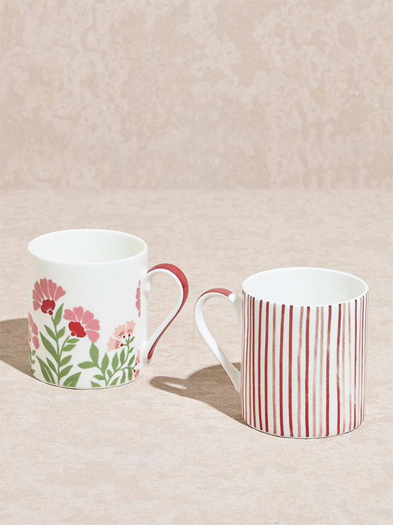 Westside Home Red Printed Large Mugs (Set of 2) - Image 2