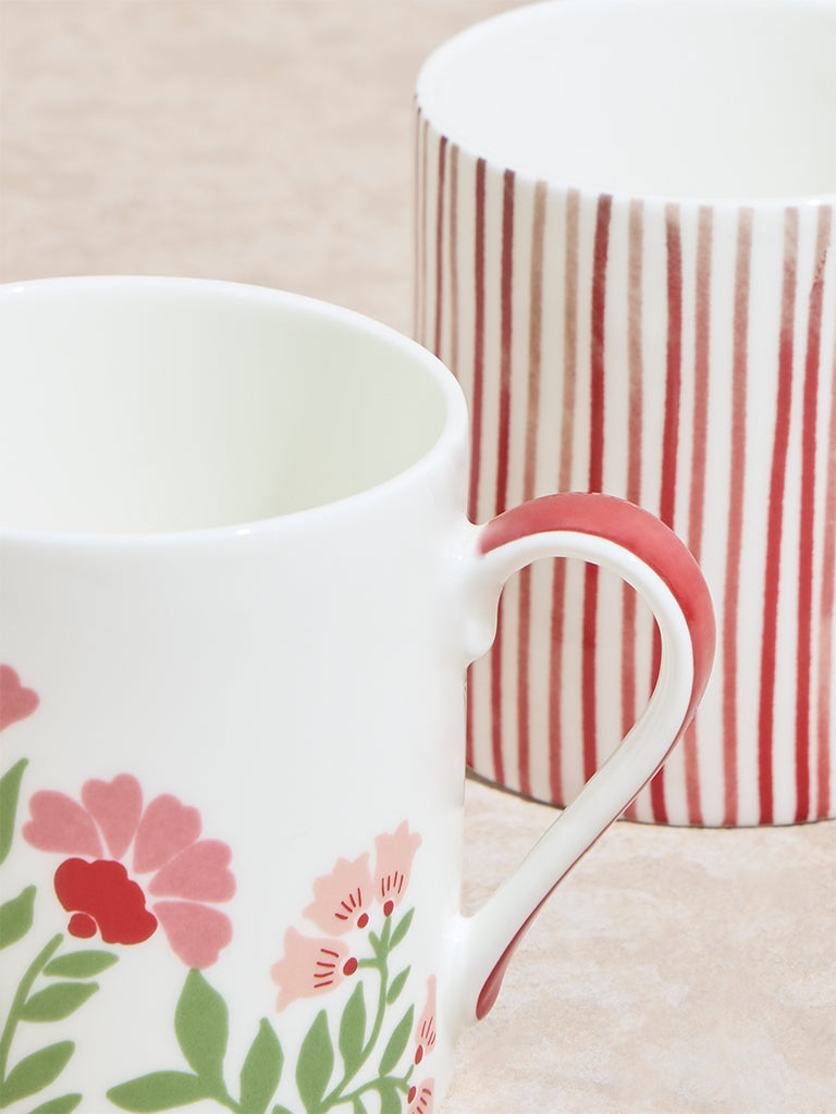 Westside Home Red Printed Large Mugs (Set of 2) - Image 3