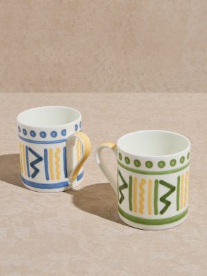 Westside Home Multicolour Floral Pattern Mugs (Set of 2)