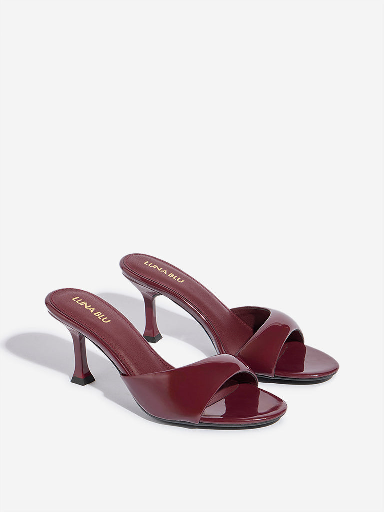 LUNA BLU Burgundy Heel Sandals - Image 2