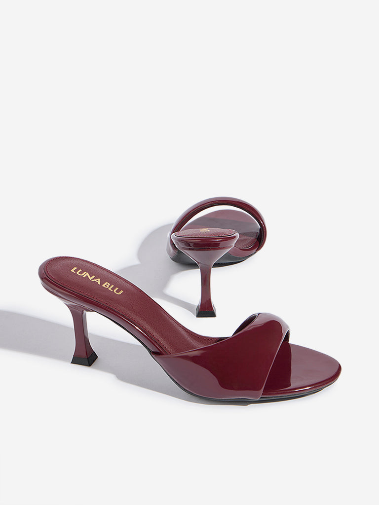 LUNA BLU Burgundy Heel Sandals - Image 3