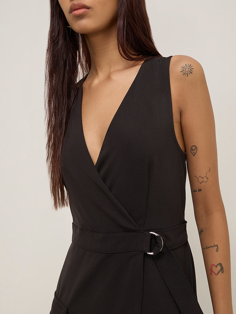 Nuon Black Buckle-Detailed Jumpsuit - Image 2