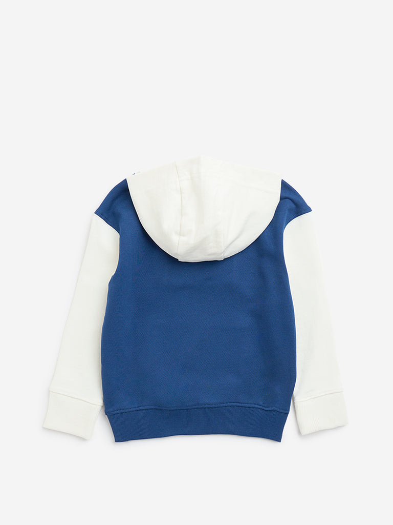 HOP Kids Blue Football-Inspired Cotton Sweatshirt - Image 2