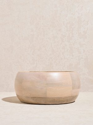 Westside Home Beige Wooden Bowl - Large