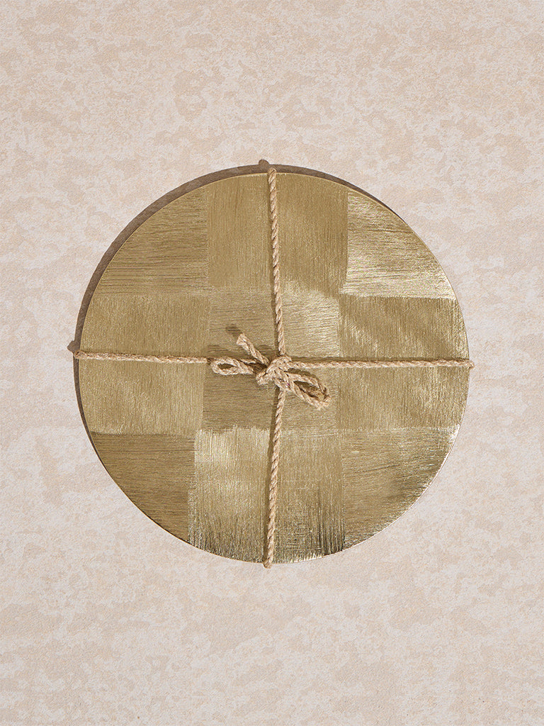 Westside Home Gold Self -Checkered Trivet