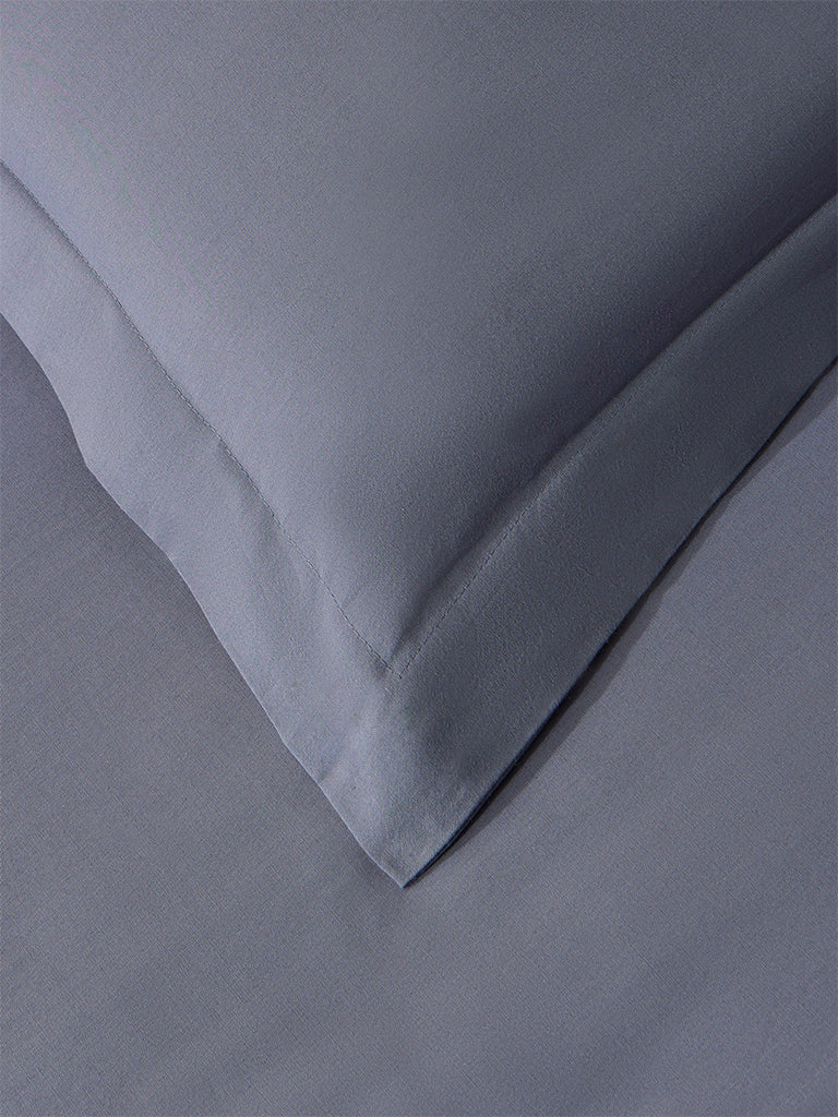 Westside Home Dark Grey Solid King Bed Flat Sheet and Pillowcase Set - Image 3