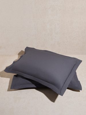 Westside Home Charcoal Solid Pillow Cover (Set of 2)