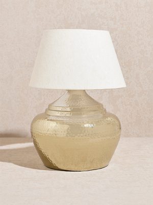 Westside Home Gold Textured Lamp Stand and Shade