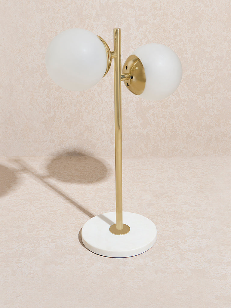 Westside Home Gold Moon Glass Table Lamp - Image 2