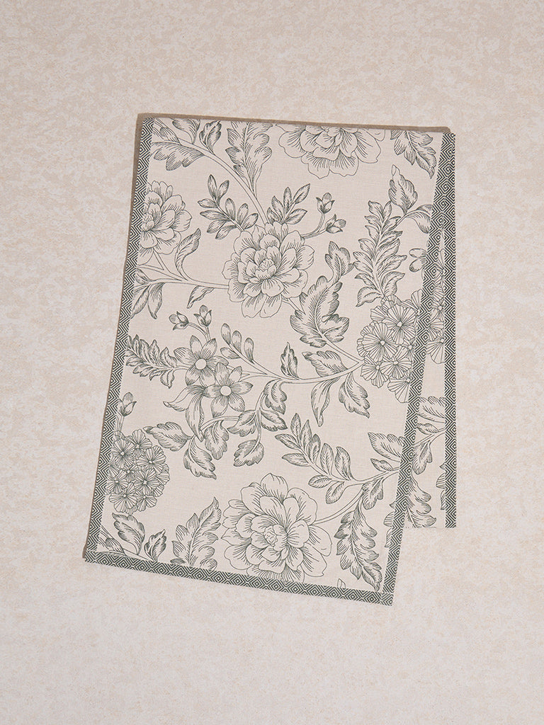Westside Home Olive Floral Printed Table Runner - Image 2
