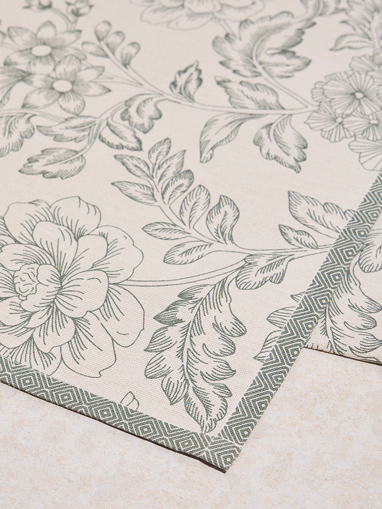 Westside Home Olive Floral Printed Table Runner - Image 3