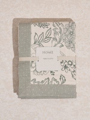 Westside Home Olive Floral Printed Table Cloth