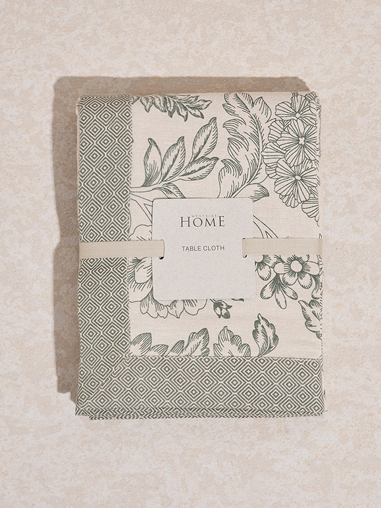 Westside Home Olive Floral Printed Table Cloth