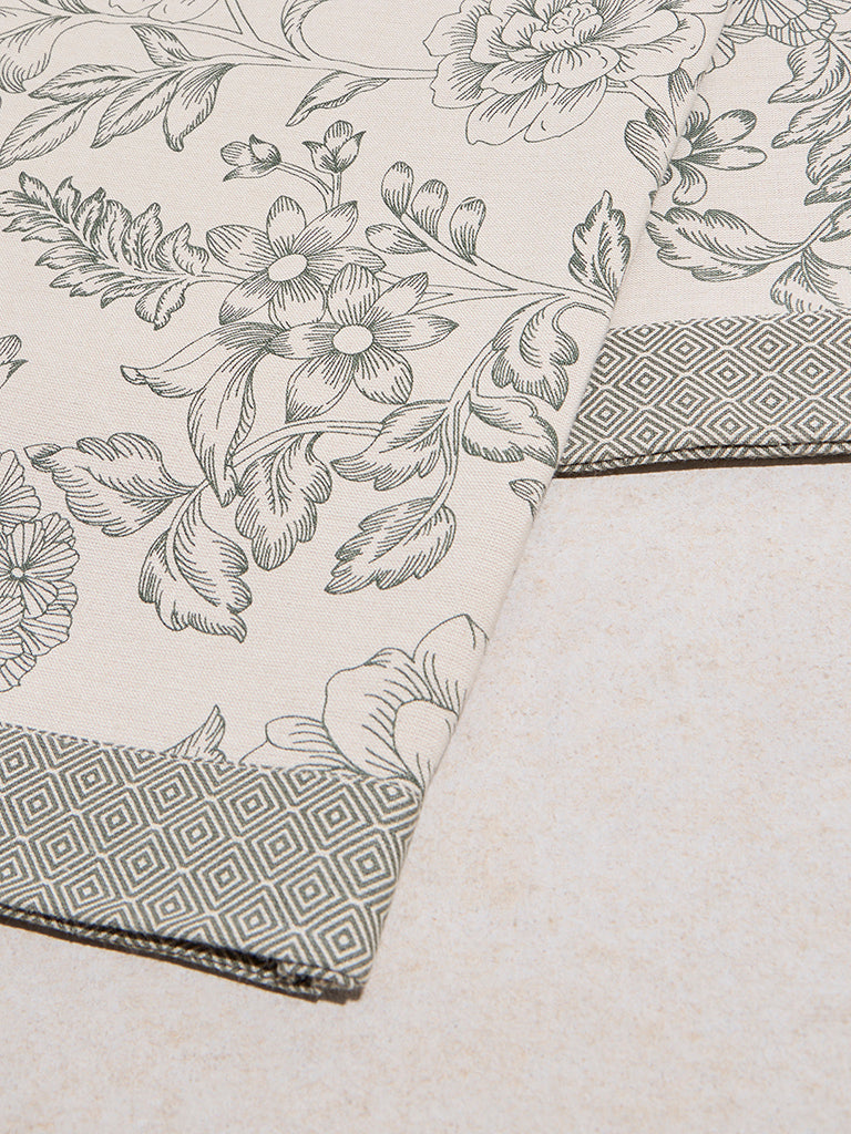 Westside Home Olive Floral Printed Table Cloth - Image 3