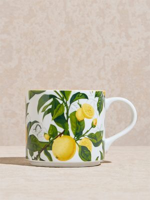 Westside Home Yellow Lemon Printed Straight Mug