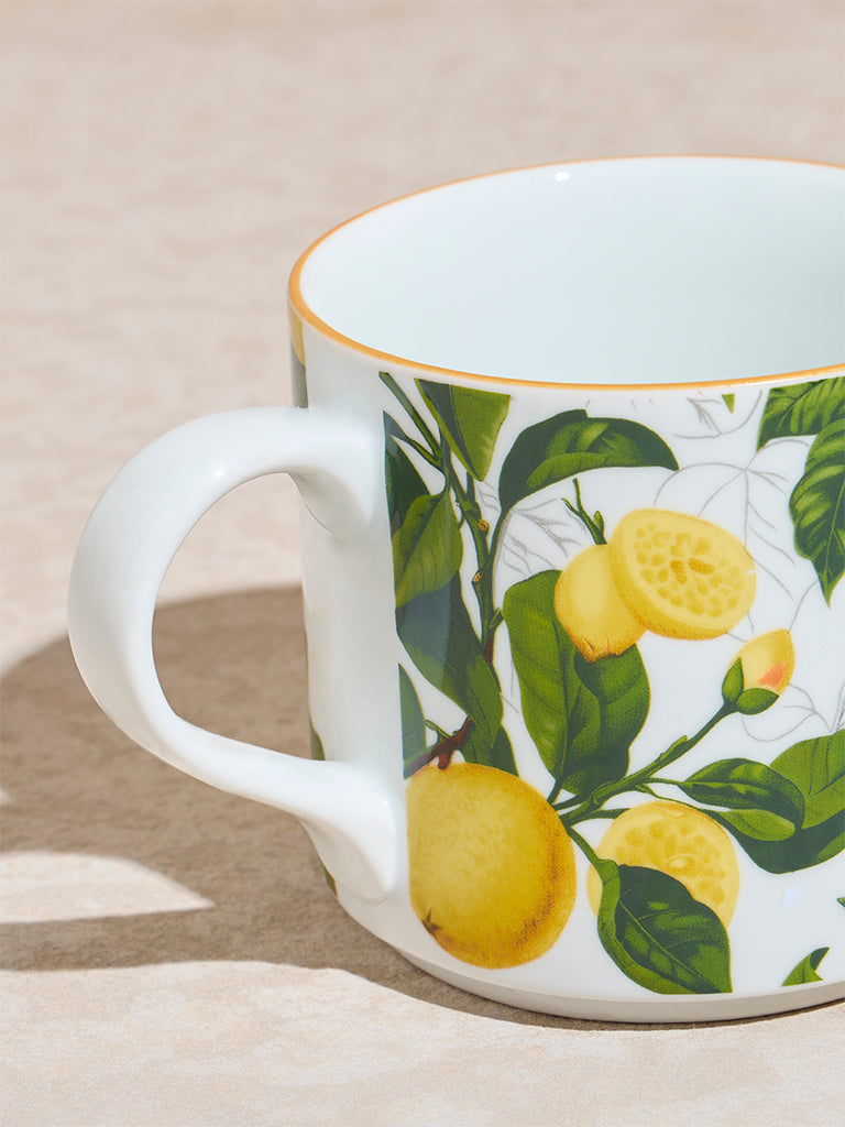Westside Home Yellow Lemon Printed Straight Mug - Image 3