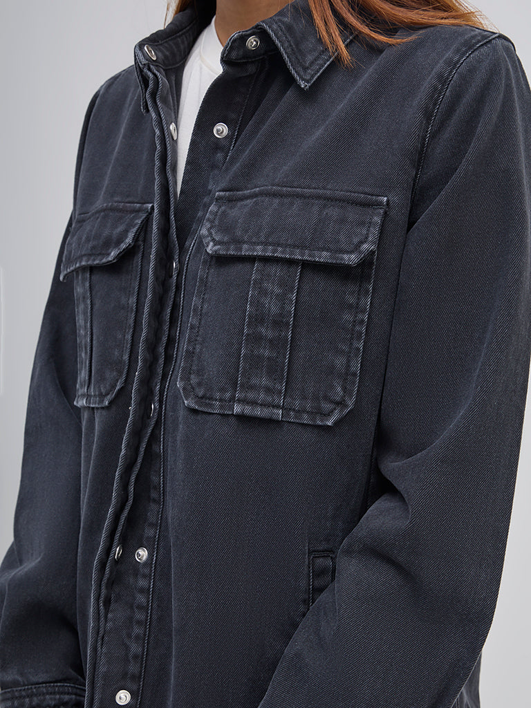 LOV Black Embellished Denim Jacket - Image 2