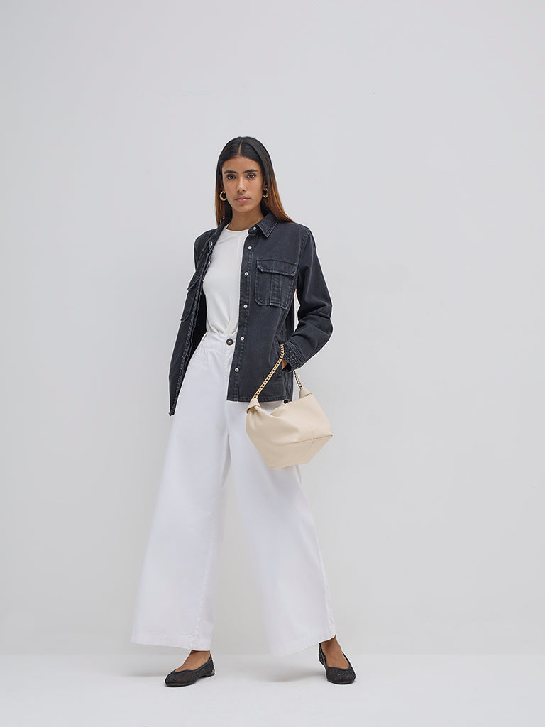 LOV Black Embellished Denim Jacket - Image 3