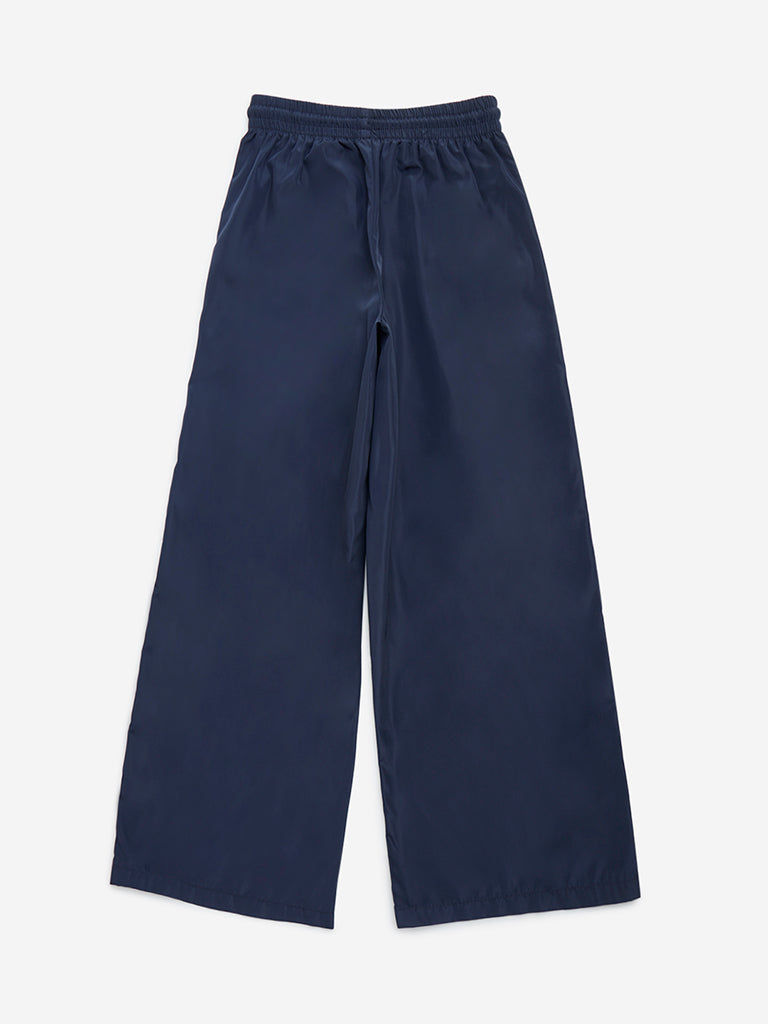 Y&F Kids Navy Striped Detailed Mid-Rise Track Pants - Image 3