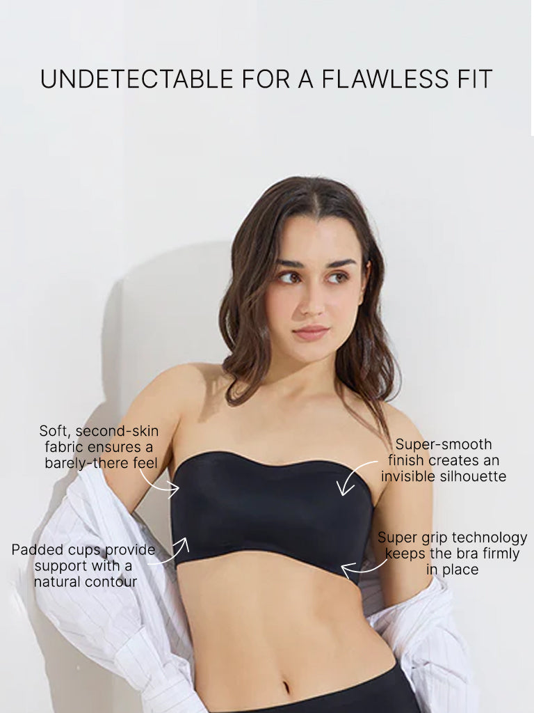 Wunderlove Black Invisible Strapless Padded Bra - Image 4