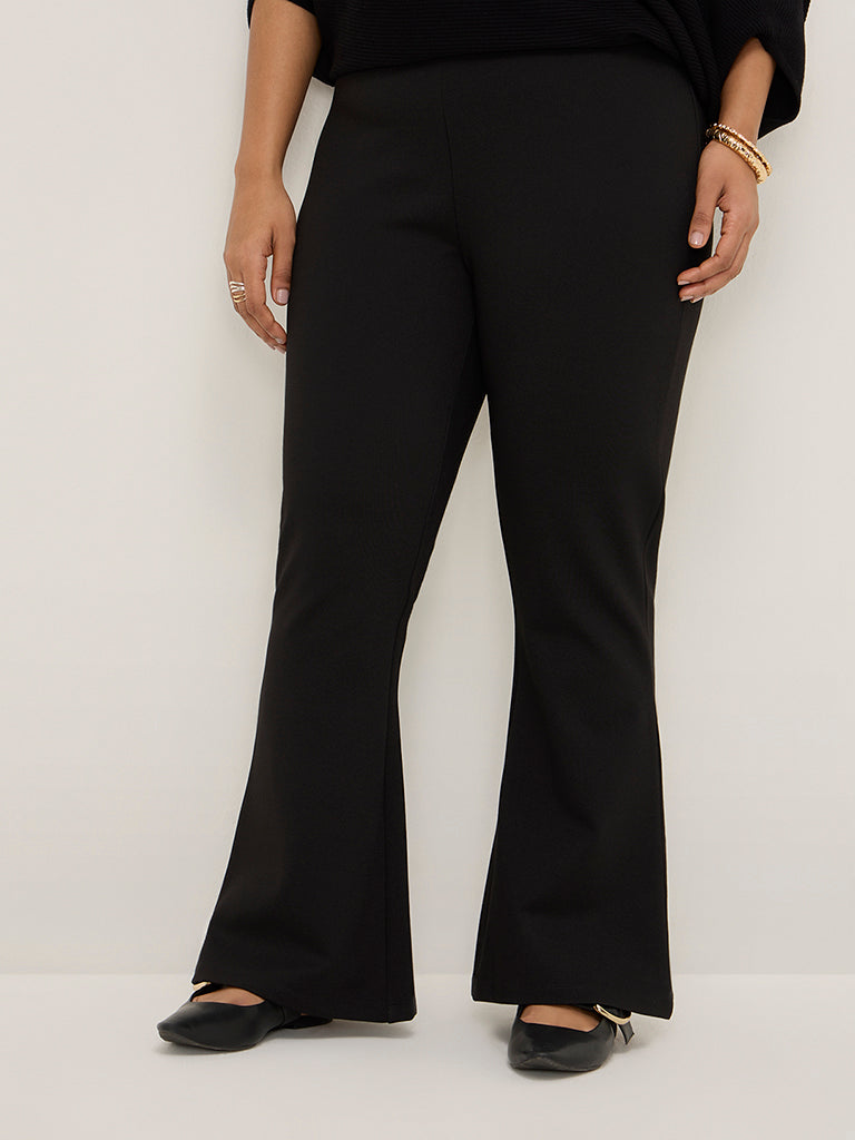 Gia Black Bootcut High-Rise Trousers - Image 3