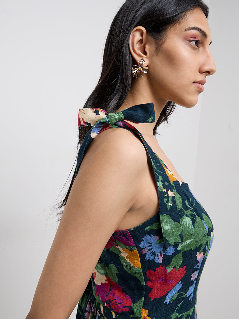 LOV Multicolour Floral Printed Straight Dress - Image 2