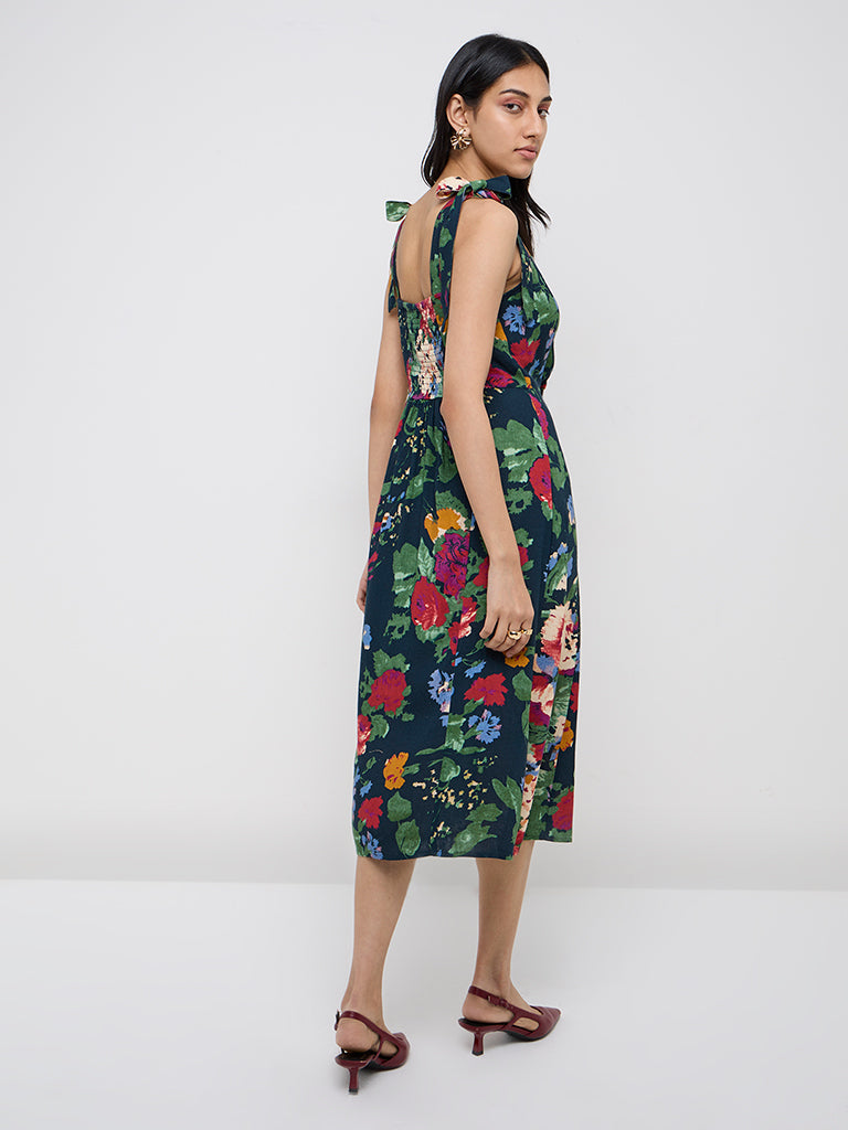 LOV Multicolour Floral Printed Straight Dress - Image 4