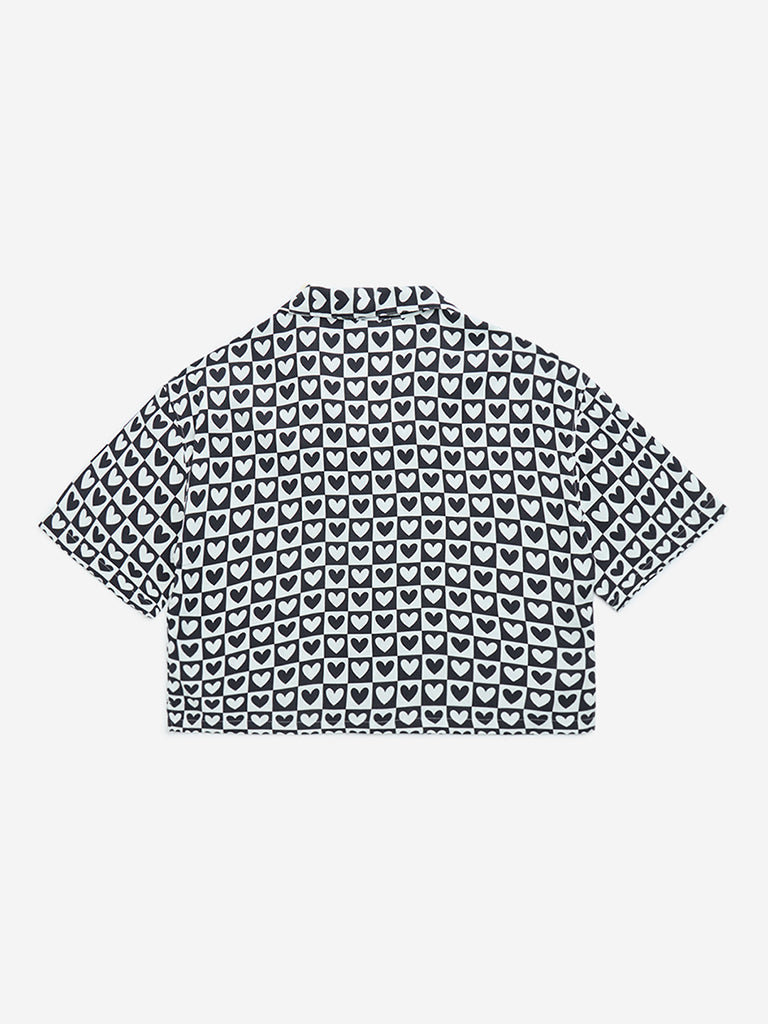 Y&F Kids Black Heart Printed Shirt - Image 3