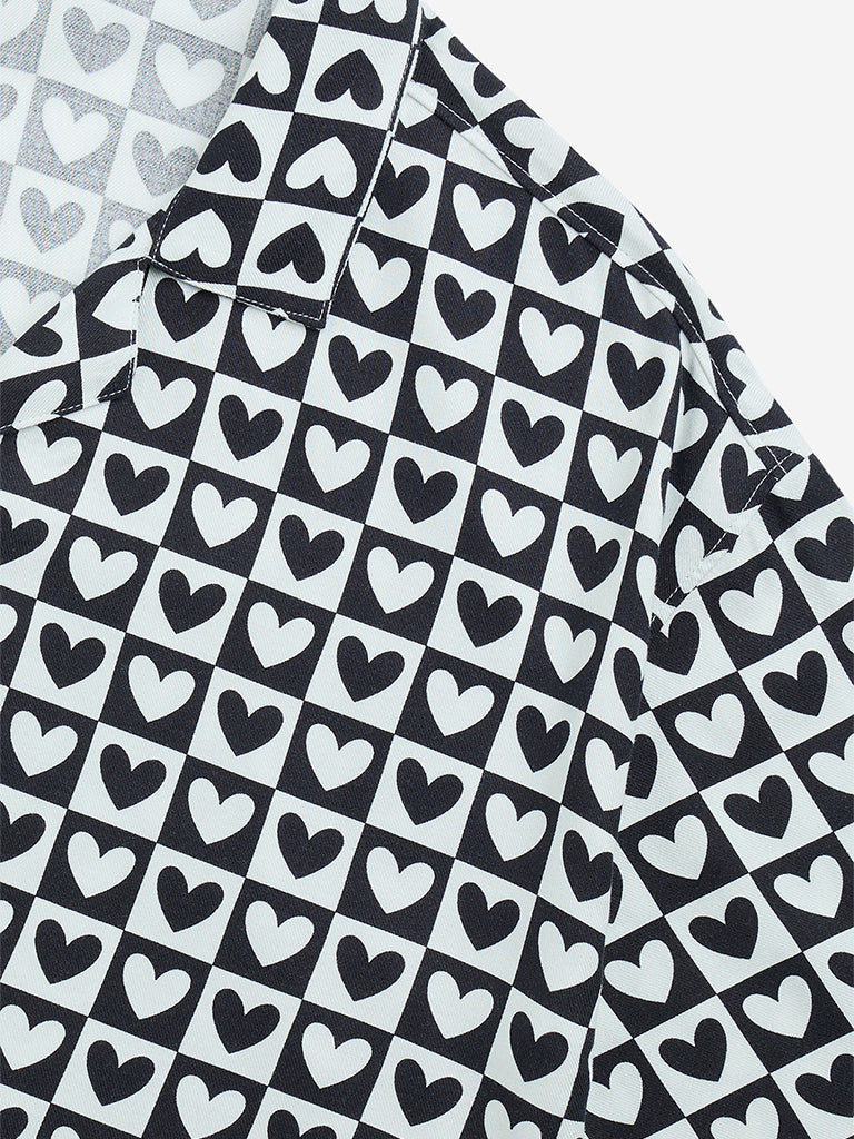 Y&F Kids Black Heart Printed Shirt - Image 4