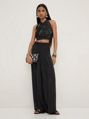 Vark Black High-Rise Palazzos