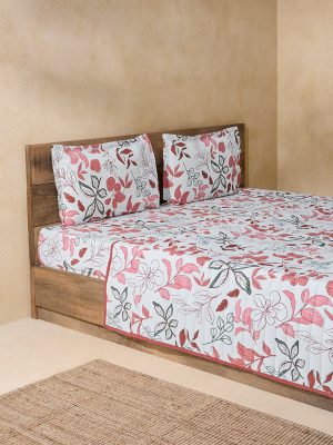 Westside Home Rust Toile Printed Queen Bed Quilted Comforter