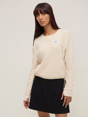 Studiofit Off-White Textured Cotton Sweatshirt