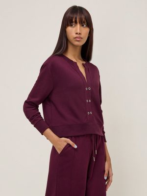 Studiofit Wine Solid Sweatshirt