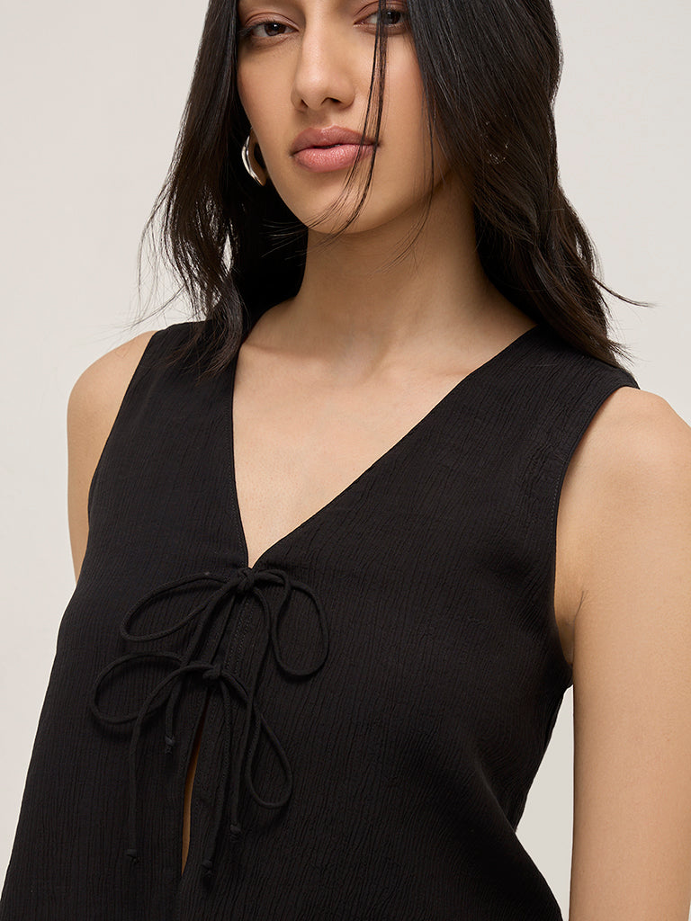 LOV Black Knot-Detailed Textured Top - Image 3