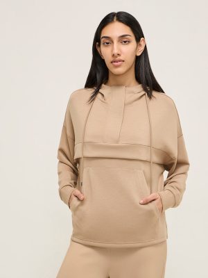 LOV Beige Solid Hoodie