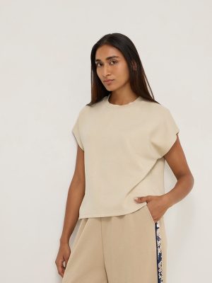 LOV Beige Solid T-Shirt