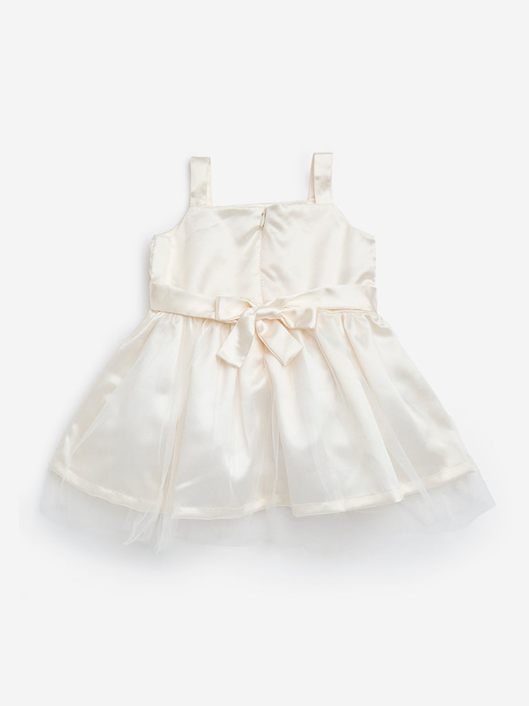 HOP Baby Off-White Bow Design A-Line Dress - Image 2
