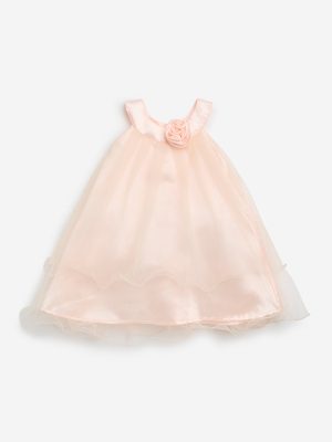 HOP Baby Peach Rosette A-Line Dress