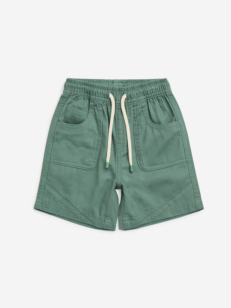 HOP Kids Sage Mid-Rise Cotton Shorts