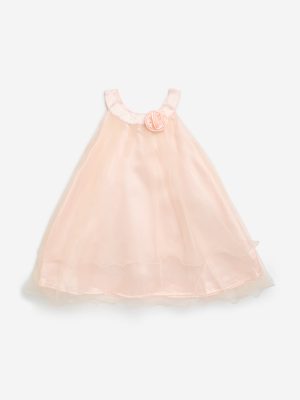 HOP Kids Peach Rosette A-Line Dress