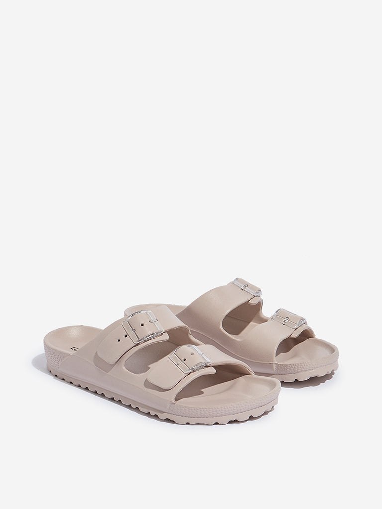 LUNA BLU Dusty Pink Double Band Slip-On Sandals - Image 2