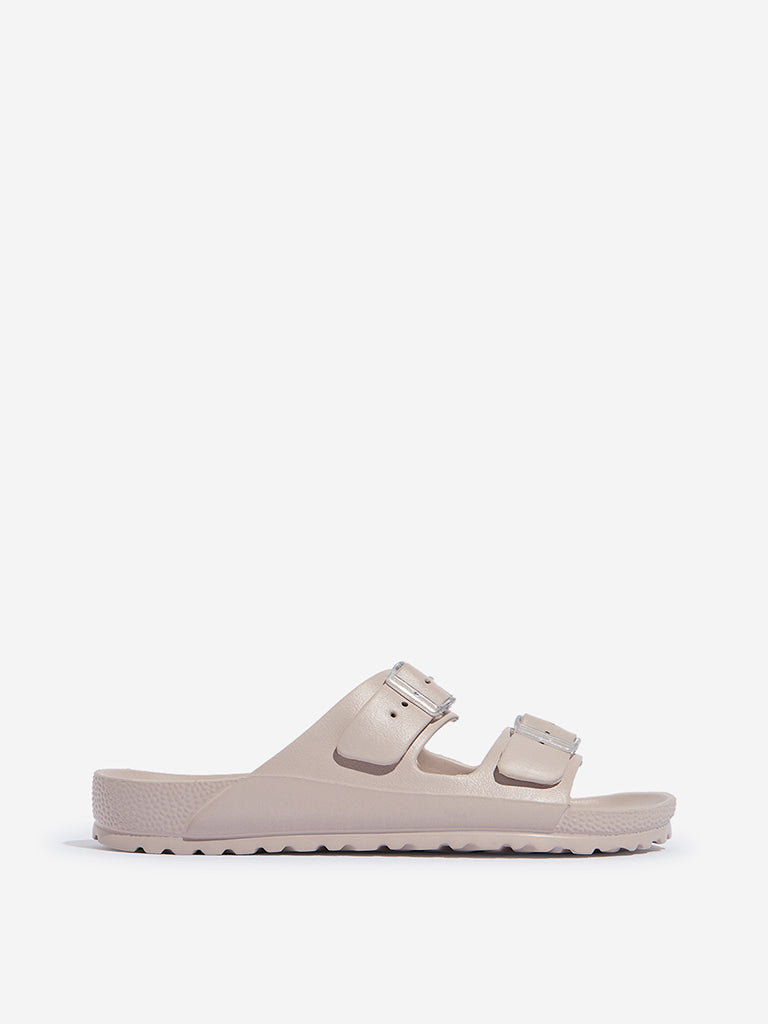 LUNA BLU Dusty Pink Double Band Slip-On Sandals