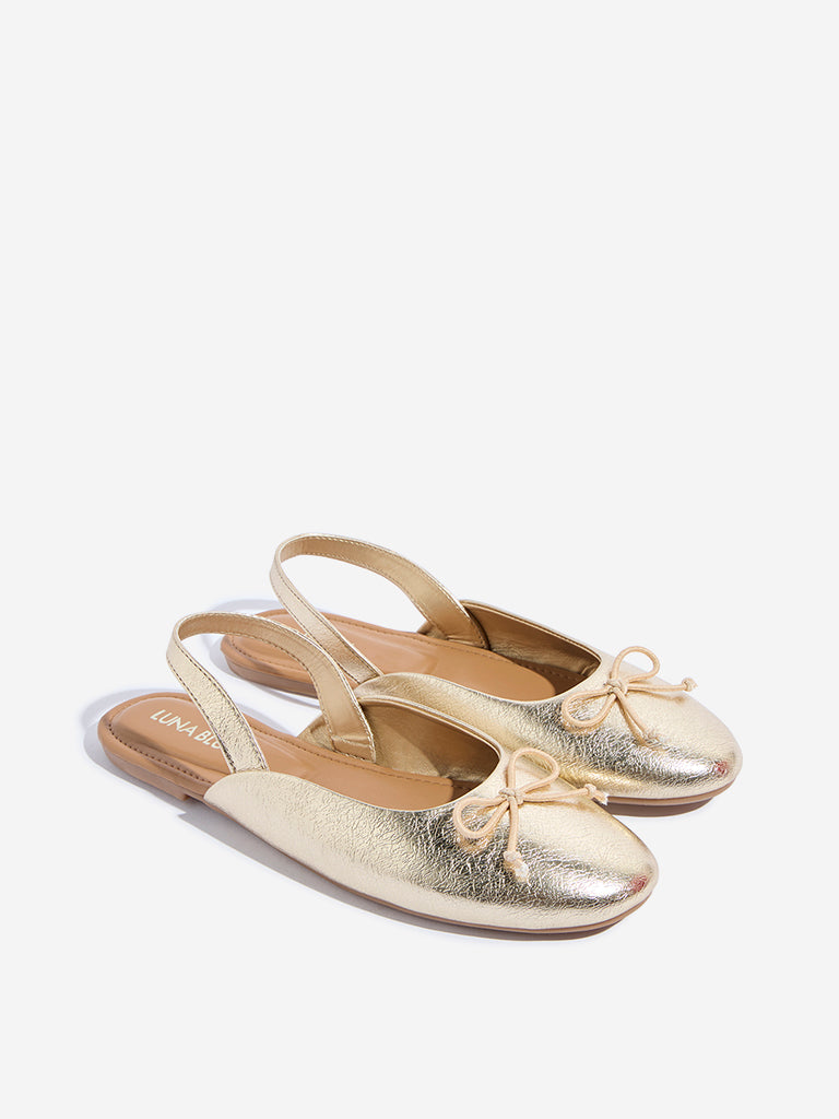 LUNA BLU Gold Bow Design Ballerina - Image 2