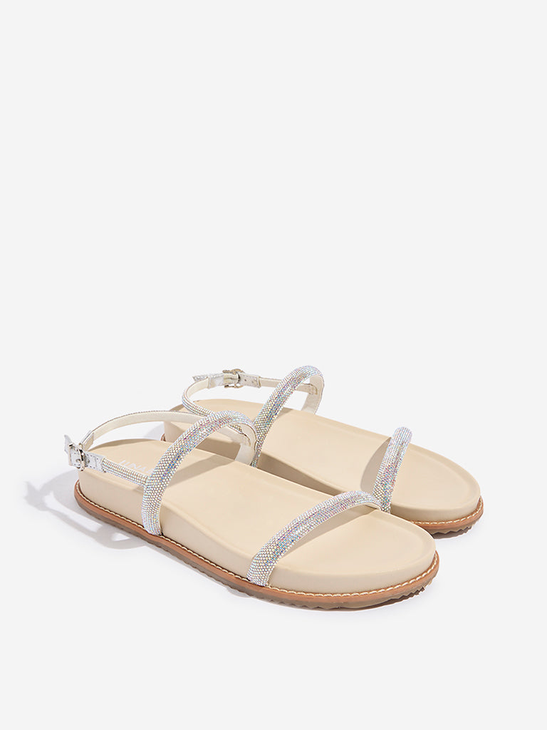 LUNA BLU Ivory Diamante Comfort Sandals - Image 2