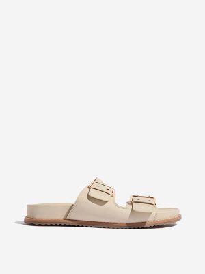 LUNA BLU Ivory Slip-On Comfort Sandals