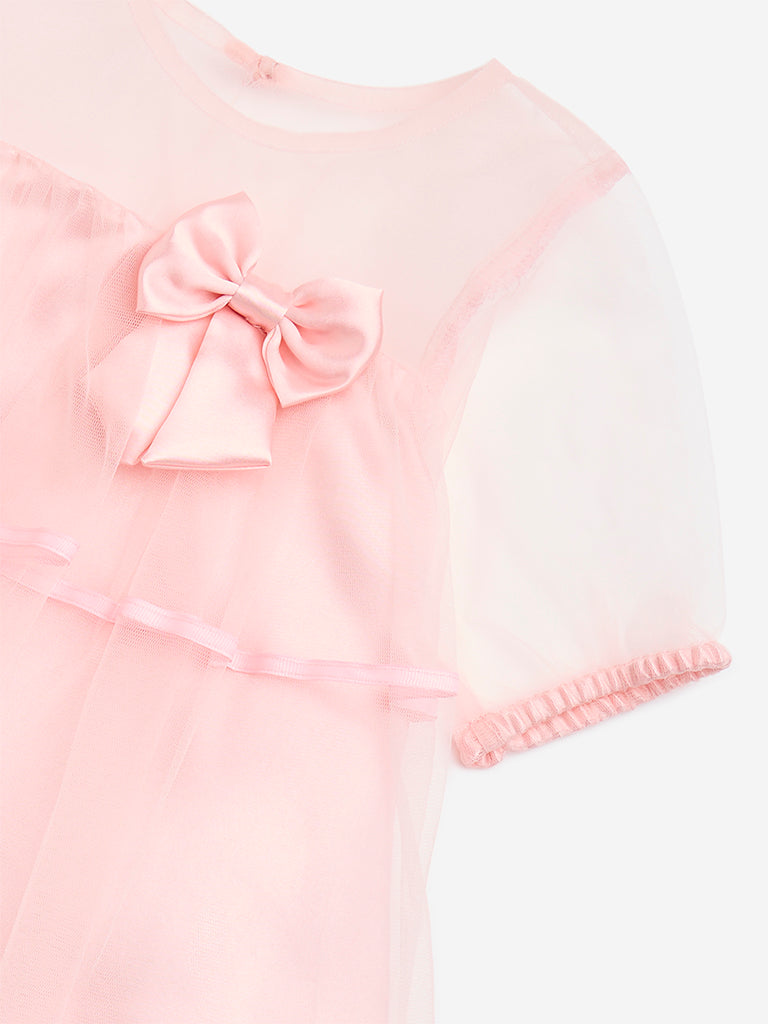 HOP Kids Pink Tiered Party Dress - Image 3